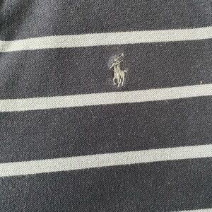 Ralph Lauren Navy and White Striped Polo Shirt